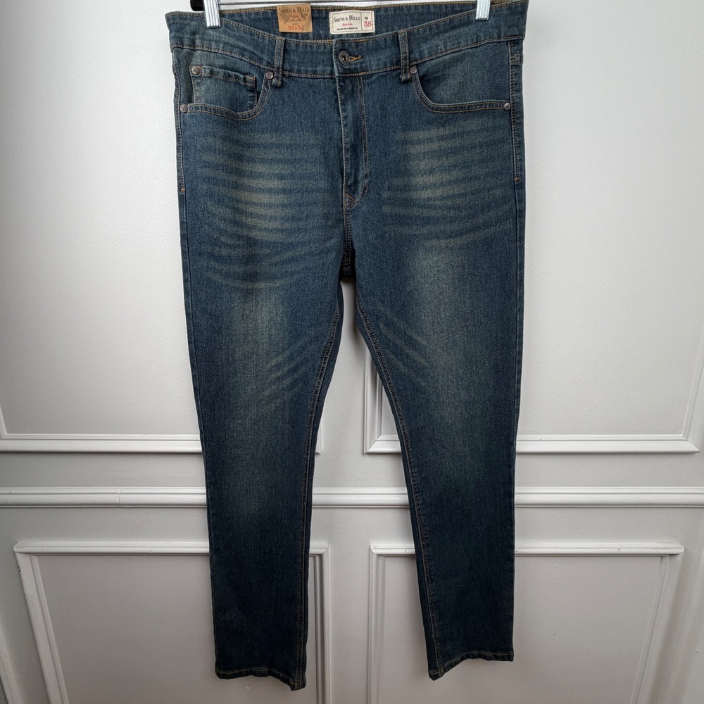Smith &‎ Mills Mens Stretch Denim Jeans 38x32 SM-11000223 NWT